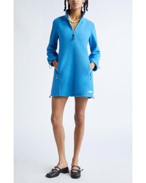 Sandy Liang Lamb Polar Fleece Minidress - Blue