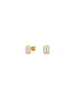 Everlee Frame Emerald Lab Diamond Studs - Metallic