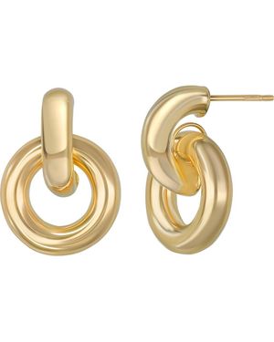 Bony Levy 14K Chunky Drop Hoop Earrings - Metallic