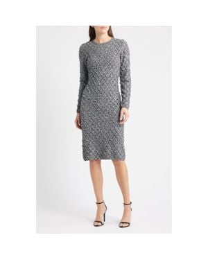 Kobi Halperin Apollo Fringe Long Sleeve Sweater Dress - Gray
