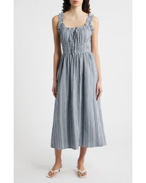 FRNCH Obea Variegated Stripe Organic Cotton Sundress - Blue
