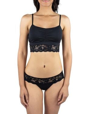 Everviolet Astrid Pocketed Lace Bralette - Black