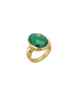 Murkani Onyx & Pearl Ring - Green