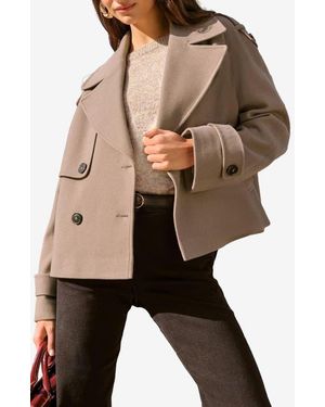 Friends Like These Cropped Trench Coat - Natural