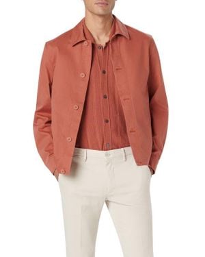 Bugatchi Button-Up Twill Jacket - Red