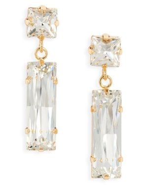 Kenneth Jay Lane Crystal Drop Earrings - White