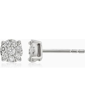Oradina 14K Blossom Diamond Studs - Metallic