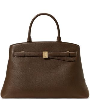 Kate Spade Large Deco Pebble Leather Satchel - Brown