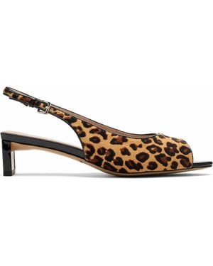 MARC NOLAN Carmen Slingback Peep Toe Heels - Brown