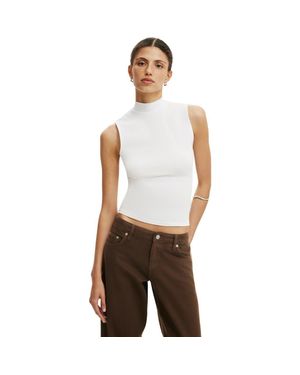Cotton On Mock Neck Tank - White