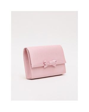 Phase Eight Bow Detail Chain Clutch Bag - Pink