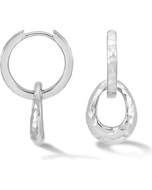 Dower & Hall Entwined Oval Huggie Hoops - Metallic