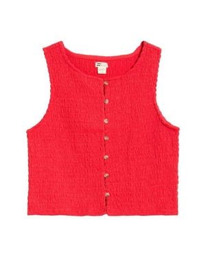 Billabong Kelsey Button-Up Sleeveless Top - Red