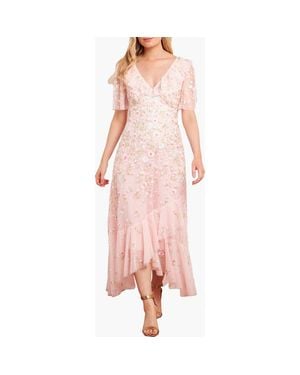 Needle & Thread Ethereal Blooms Frill Ankle Gown - Pink