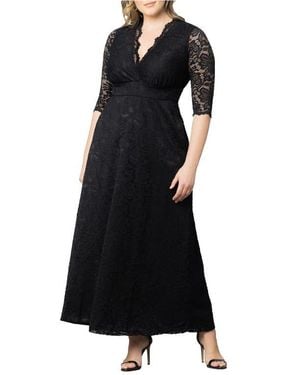 Kiyonna Maria Lace Evening Gown - Black