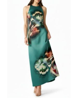 Steve Madden Bailee Floral Halter Neck Maxi Dress - Green
