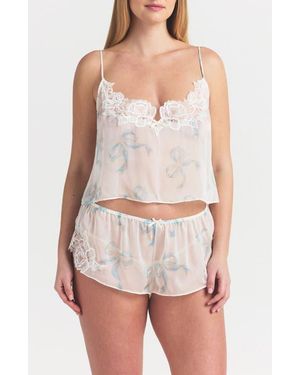 Skims Romance Silk Cami & Shorts Set - White