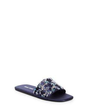 Miu Miu Strass Slide Sandal - Blue