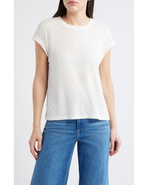 Wit & Wisdom Crochet Cap Sleeve Tee - Blue