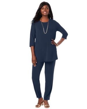 Jessica London 2 Piece Stretch Knit Mega Swing Set - Blue