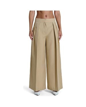Naked Wardrobe Pinstripe Wide Leg Pants - Natural