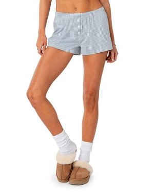 Edikted Stripe Stretch Cotton Shorts - Blue