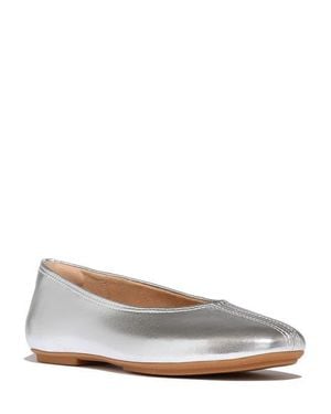 Fitflop Delicato High Cut Soft Leather Ballet Flats - White
