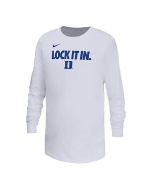 Nike Youth Duke Devils On-Court Bench Legend Dri-Fit Long Sleeve T-Shirt - Blue