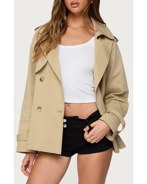Edikted Tobie Short Trench Coat - Natural