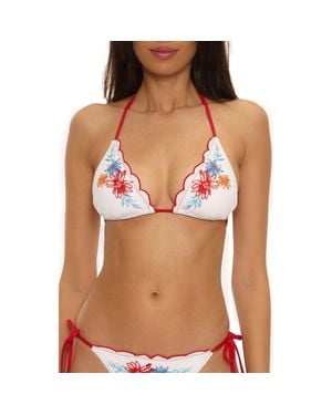 Becca Countryside Embroidered Bikini Top - White
