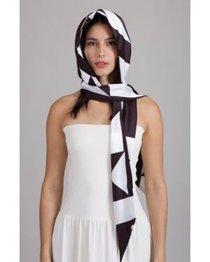 Eugenia Kim Babs Geometric Satin Head Scarf - White