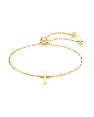 Donatello Gian Tone Adjustable Cross Bracelet - White