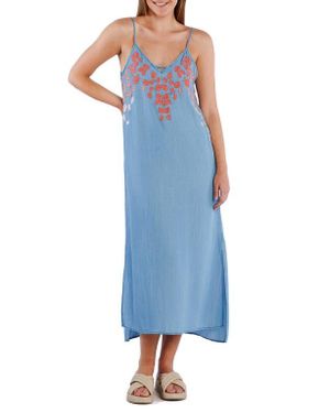 Billy T Flower Garden Cotton Blend Slipdress - Blue