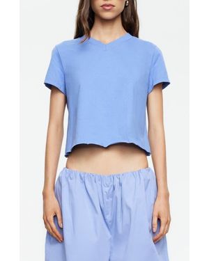 Lioness North Light Cotton Crop T-Shirt - Blue