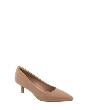 BCBGMAXAZRIA Daven Pointed Toe Kitten Heel Pump - Brown