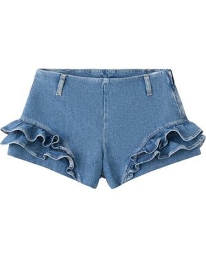 Mango Featuring Hailey Bieber Agata Denim Shorts - Blue