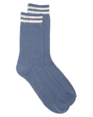 Nordstrom Waffle Texture Cotton Blend Crew Socks - Blue