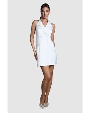 Coast Halter-Neck Sleeveless Blazer Dress - White