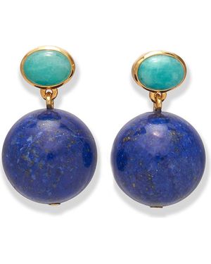 Lizzie Fortunato Umbria Lapis & Amazonite Drop Earrings - Blue