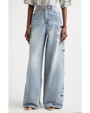 Zimmermann Alchemy Appliqué Relaxed Flare Leg Jeans - Blue