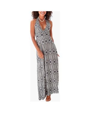Lascana Printed Halter Maxi Dress - Gray