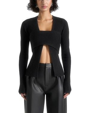 Manière De Voir Marisa 2-In-1 Knit Bandeau Cardigan - Black