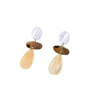 LIKHÂ Mother-Of-Pearl Long Raindrop Dangle Earrings - Multicolor