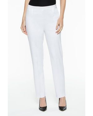Ming Wang Knit Lined Straight-Leg Pants - White
