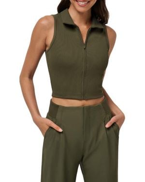 Travis Mathew Midline Zip Polo Tank - Green