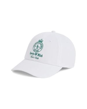 Sporty & Rich Crown Embroidered Cotton Twill Baseball Cap - White