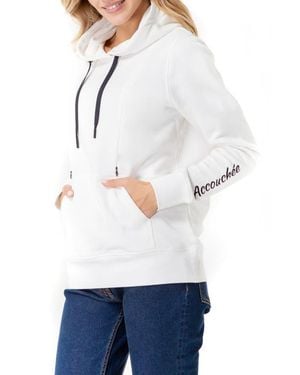 Accouchée Iconic Maternity/Nursing Hoodie - White
