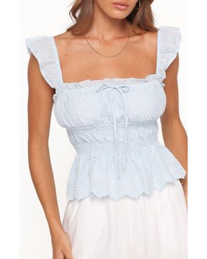 Petal & Pup Melissa Cotton Peplum Top - White