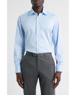 Eterna Cover Modern Fit Non-Iron Cotton Cover Shirt - Blue