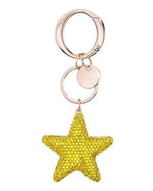 Nina Crystal Embellished Star Bag Charm - Metallic